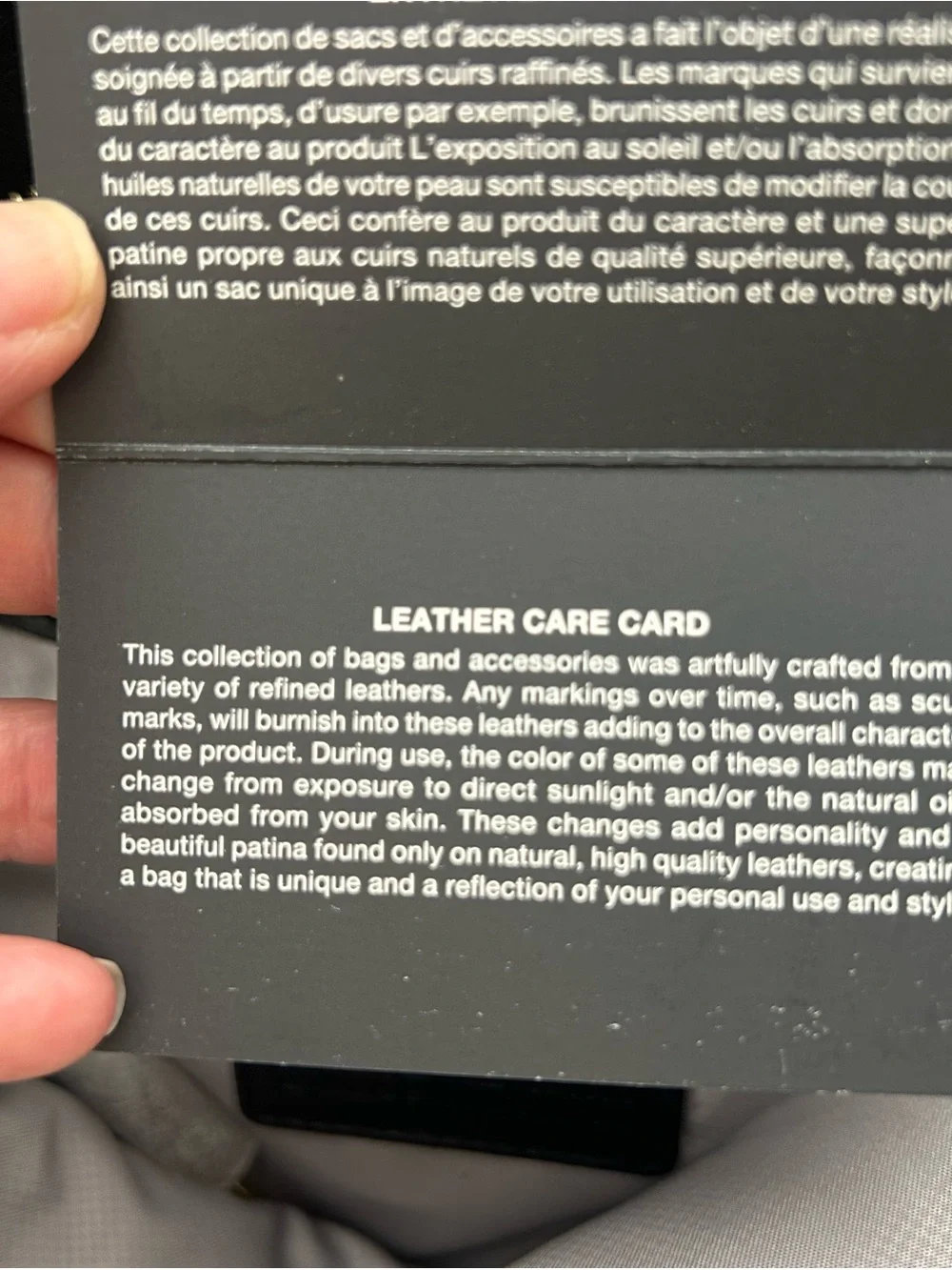 Tumi Black Leather Interior ID Patch with Gold Logo